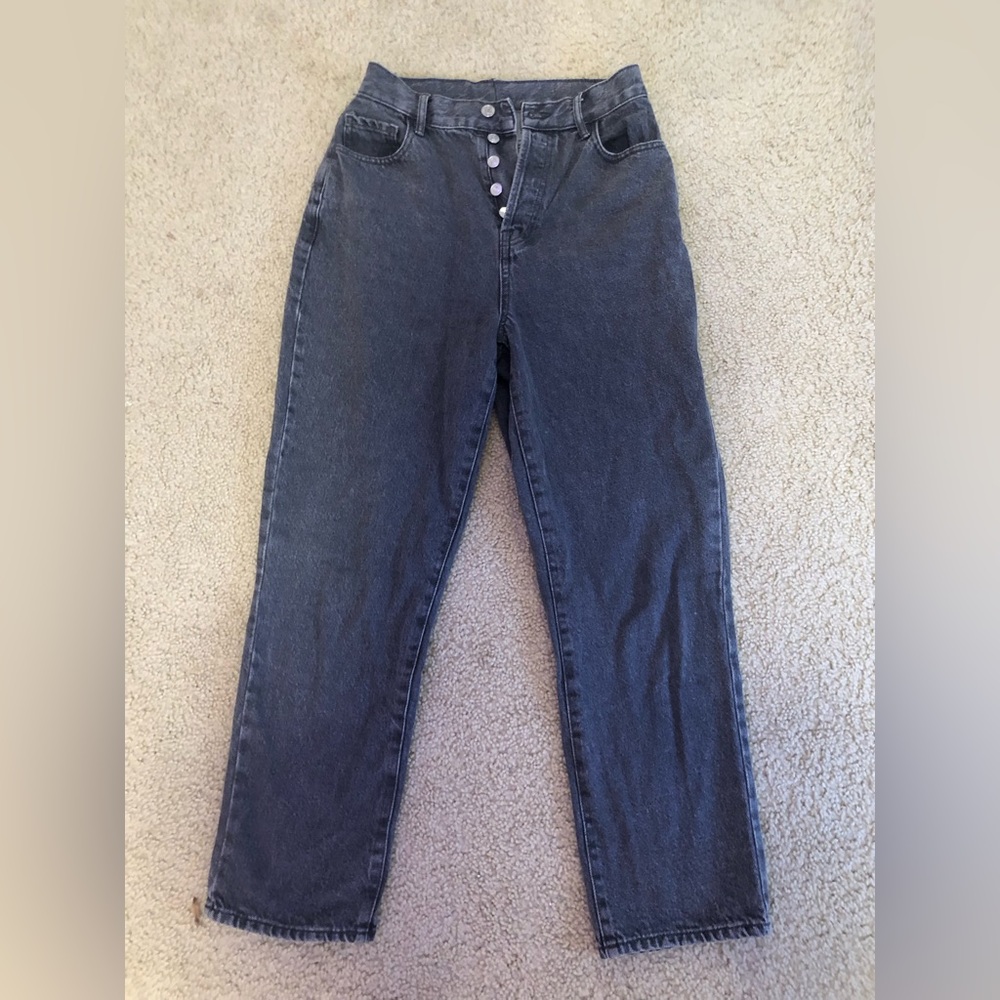 PacSun High Waisted Straight Leg Grey Jeans Size 27